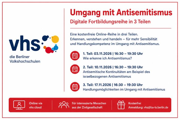 Digitale Fortbildungsreihe Umgang mit Antisemitismus